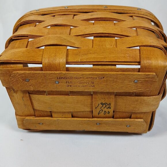 Longaberger Little Market Wall Basket 1992 Hanging Woven Wood USA Vtg - Picture 8 of 8